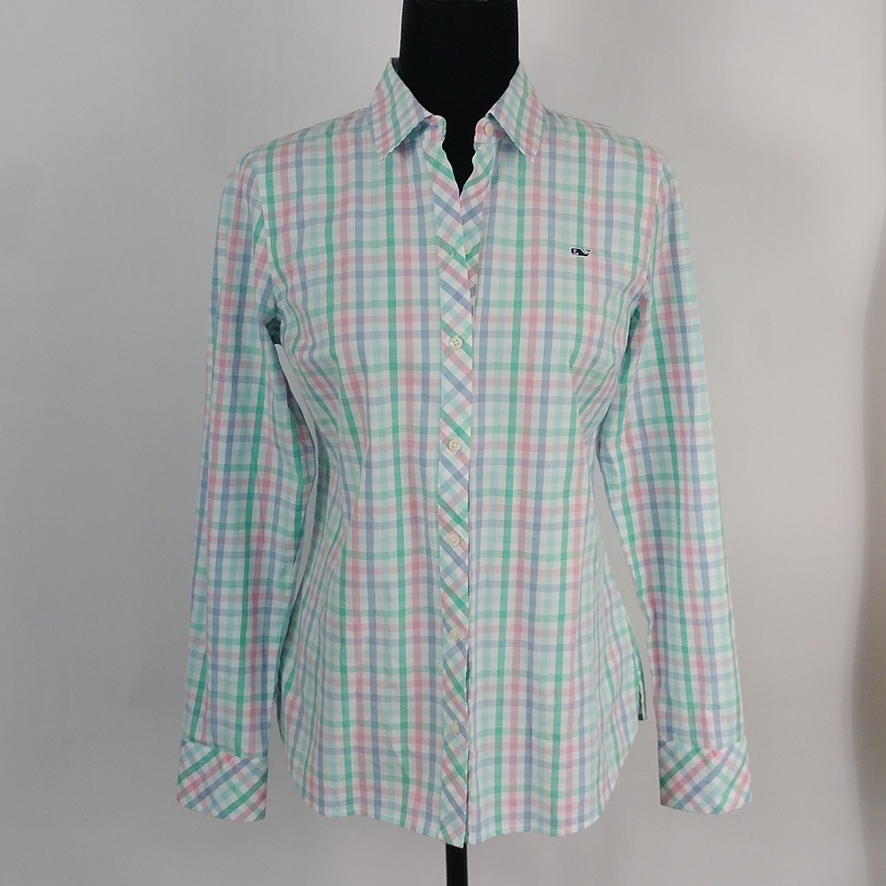 Vineyard Vines Palm Beach Plaid Chilmark Classic Button Down Shirt